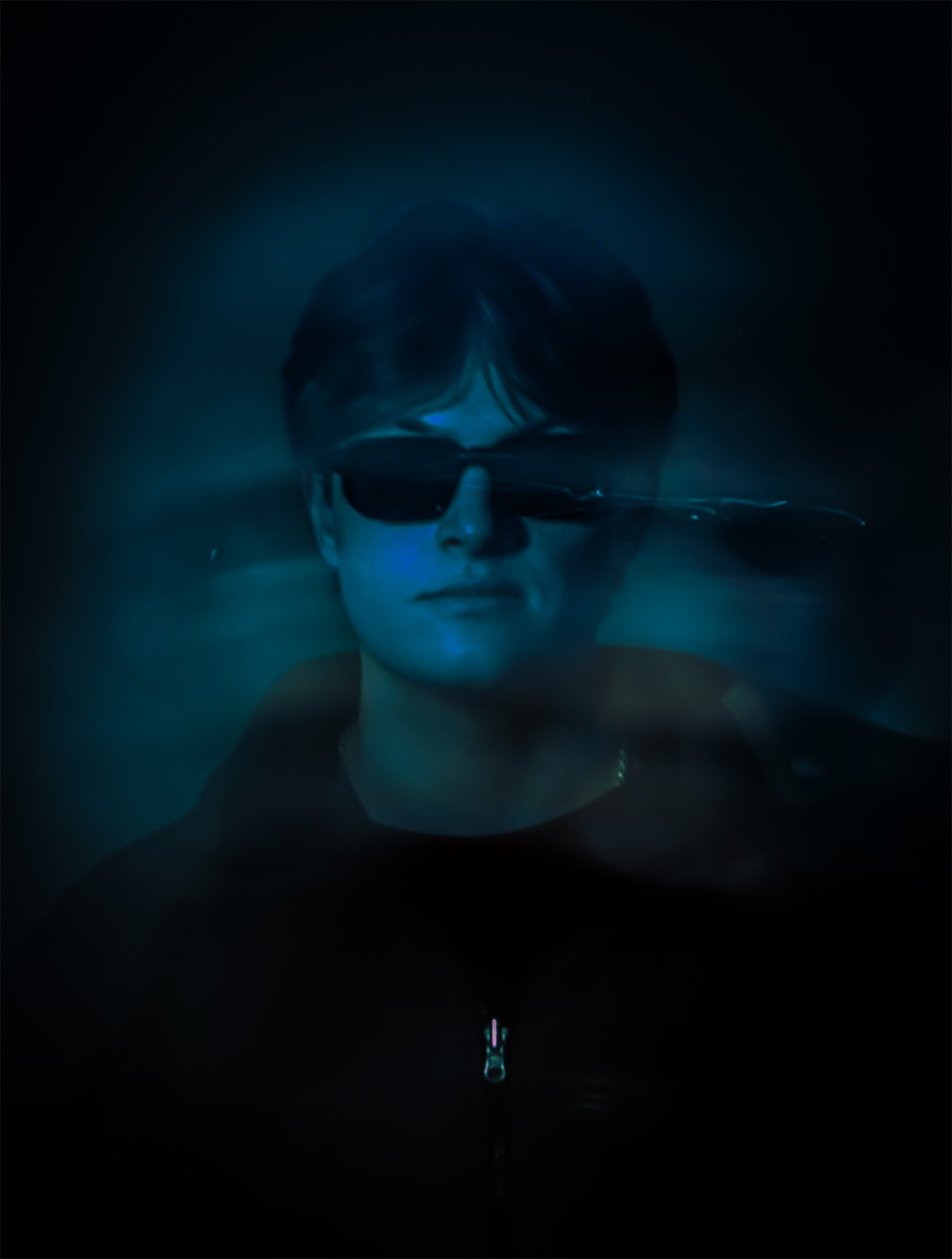 Mike blur blue